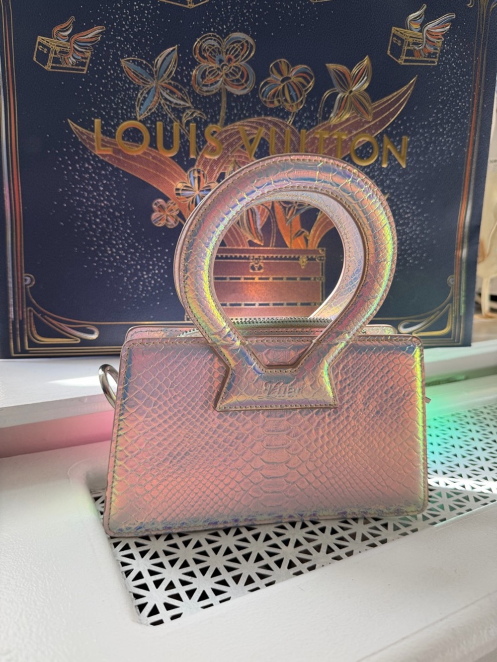 Luar Iridescent Pink Mini Top-Handle Bag